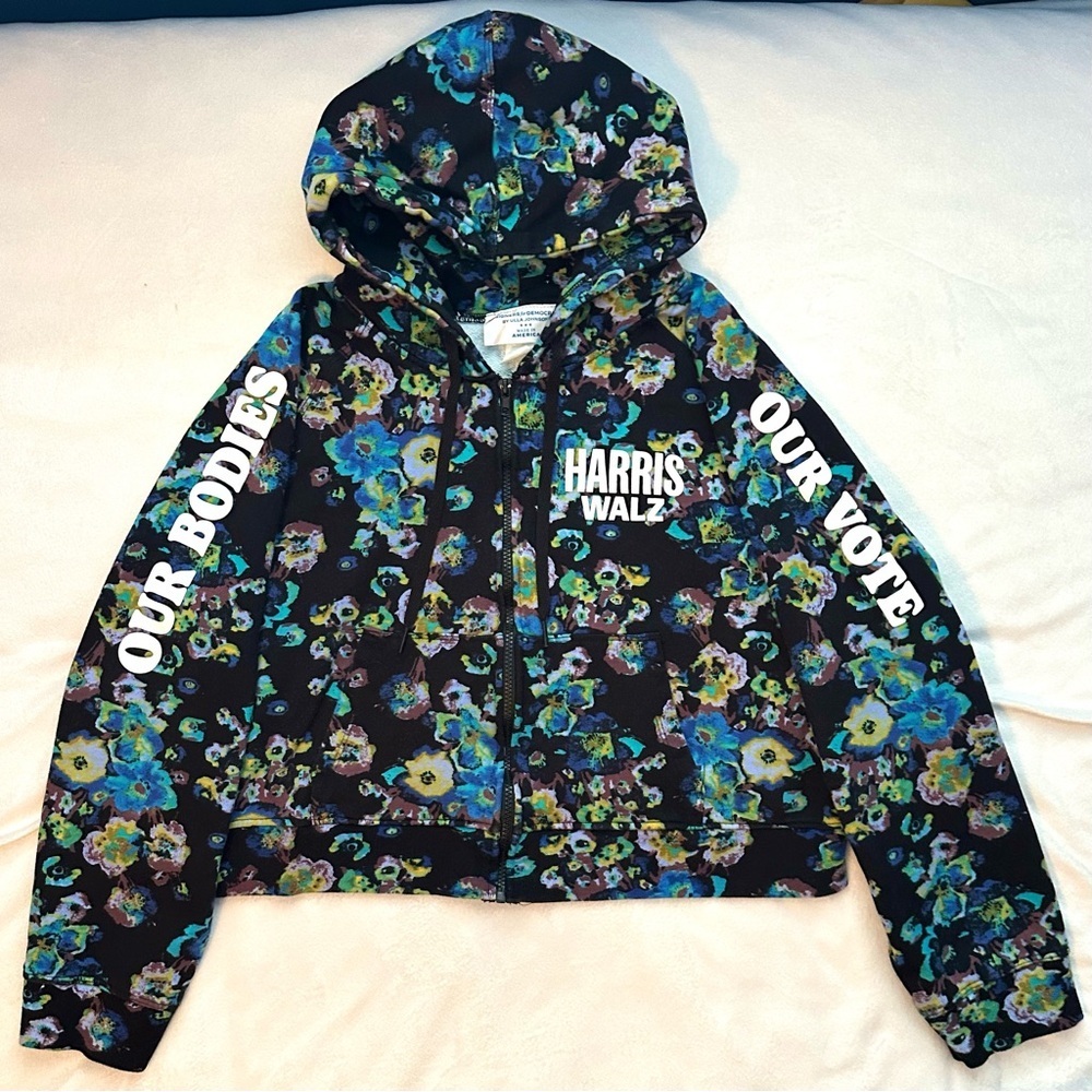 Ulla Johnson Harris Walz Our Bodies Our Vote Crop Hoodie XL Designers Democracy